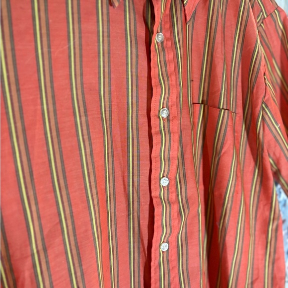 Vintage Arrow Men's Shirt with Orange and Green Stripes - Picture 3 of 11
